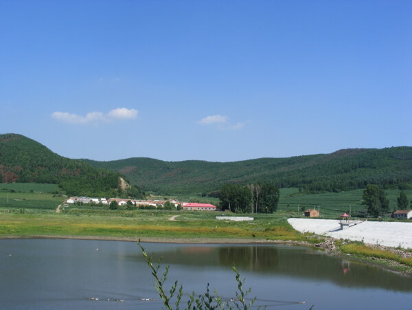 湖景乡情摄影图片