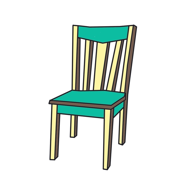 绿黄色的椅子插画