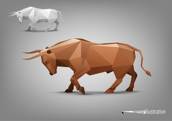 牛与折纸素材