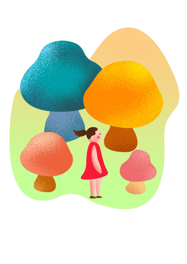 女孩与蘑菇