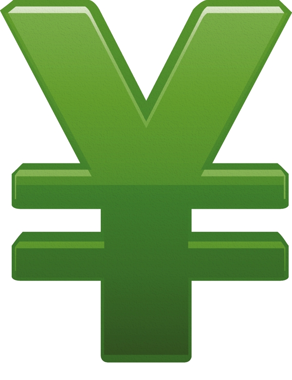 绿色日元货币符号