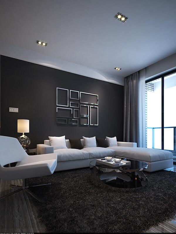 现代简约客厅沙发效果图