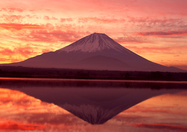 富士山夕阳图片