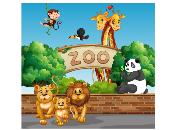 卡通动物园图片
