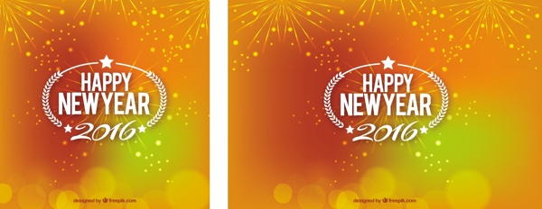 背景虚化的橙色背景的新年