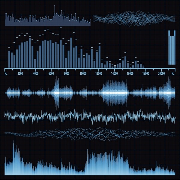 音乐频率声波设计矢量素材