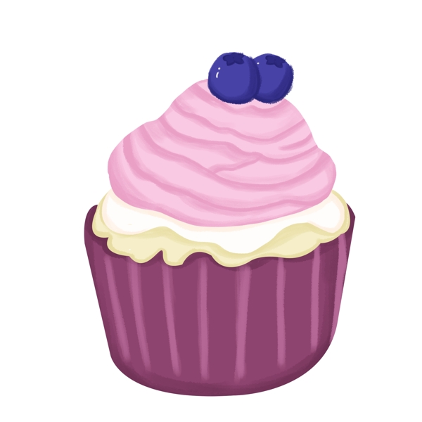 卡通美味蓝莓水果蛋糕