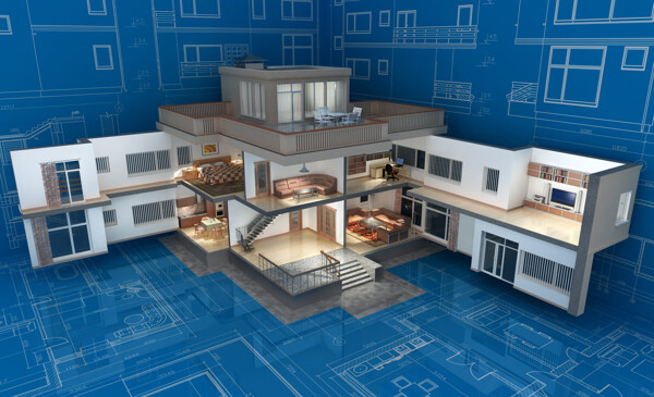 别墅建筑3D效果图