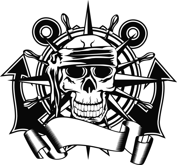 海盗骷髅徽标