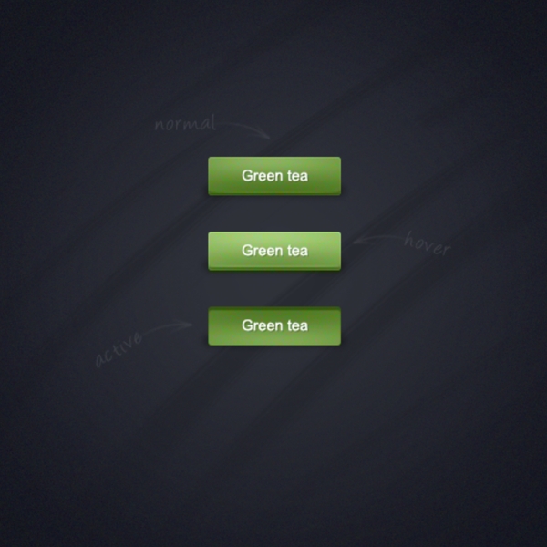 网页立体绿色渐变按钮图标