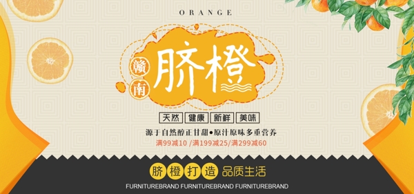 橙子水果促销banner
