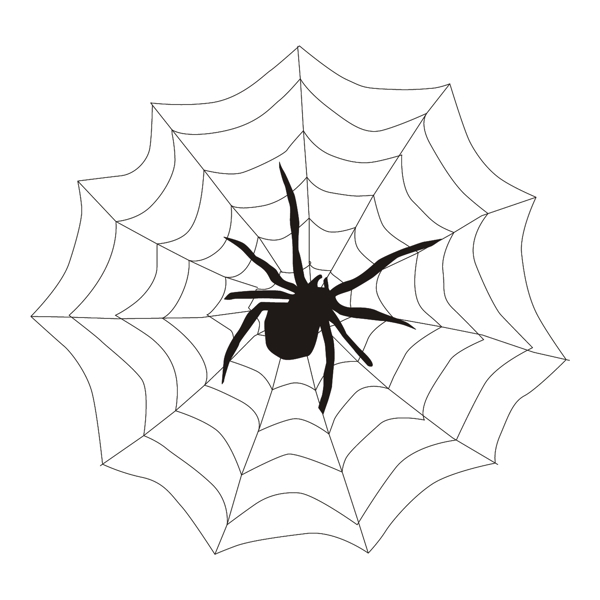 手绘卡通黑色蜘蛛png元素