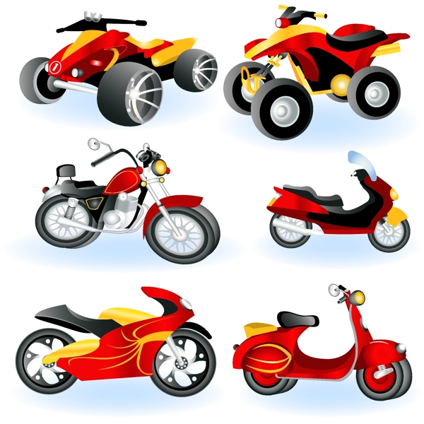 摩托车的设计元素矢量图形