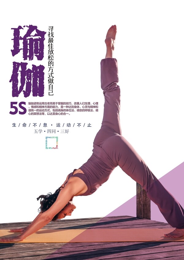 瑜伽海报5S锻炼健身