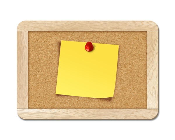 空白票据钉在软木板icon图标
