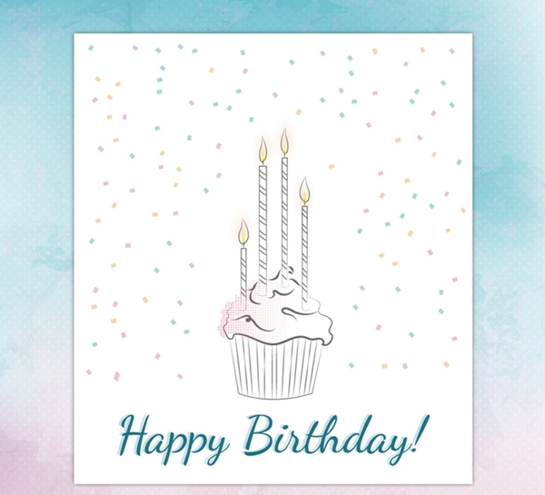 生日纸杯蛋糕贺卡图片