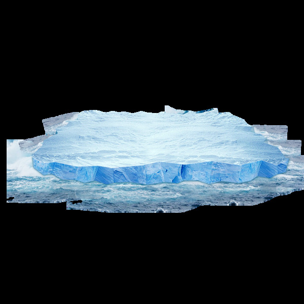 蓝色冰块漂浮元素