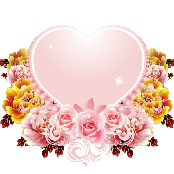 爱心粉色玫瑰花朵素材