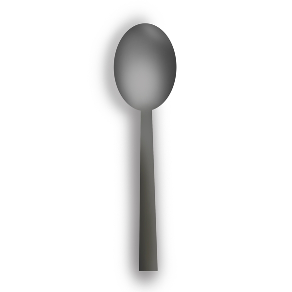 简单灰白色椭圆形勺子