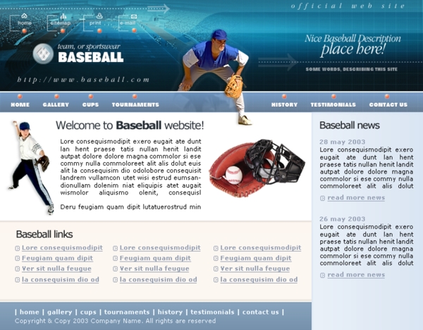 棒球竞技网站模板