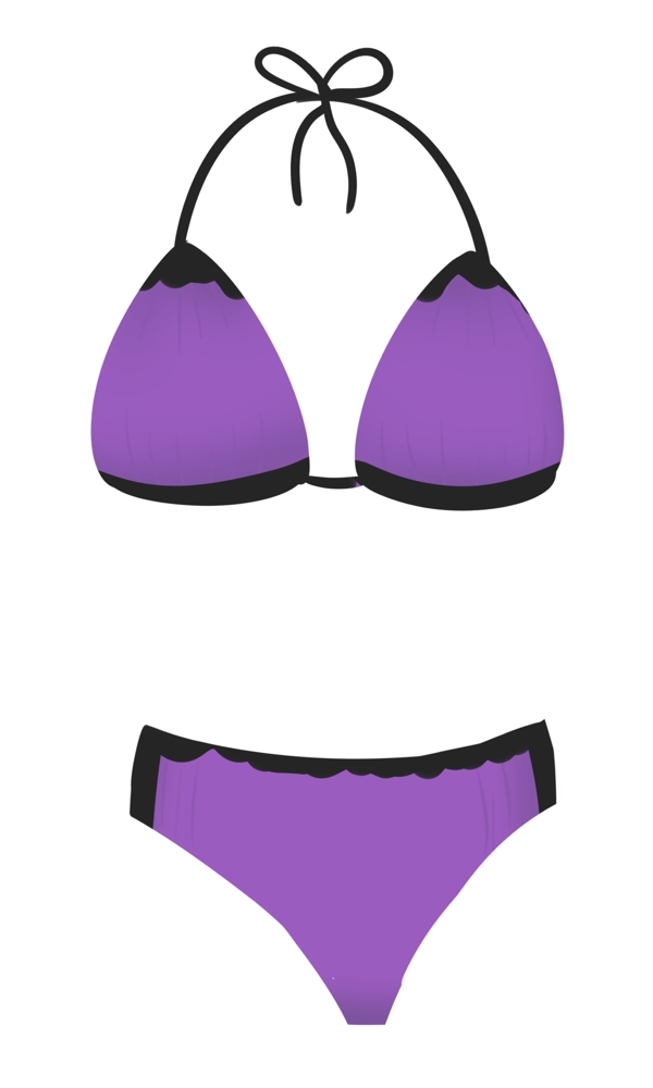 紫色黑边泳衣