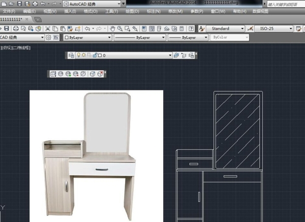 板式梳妆台cad