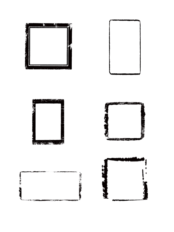 边框印章边框黑色水墨元素设计