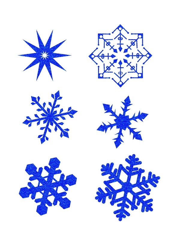 6款漂浮冬天雪花装饰图免抠颜色可变