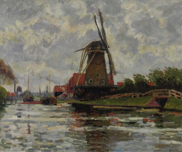 LudovicRodoPissarroWindmillbytheWater画家风景画静物油画建筑油画装饰画