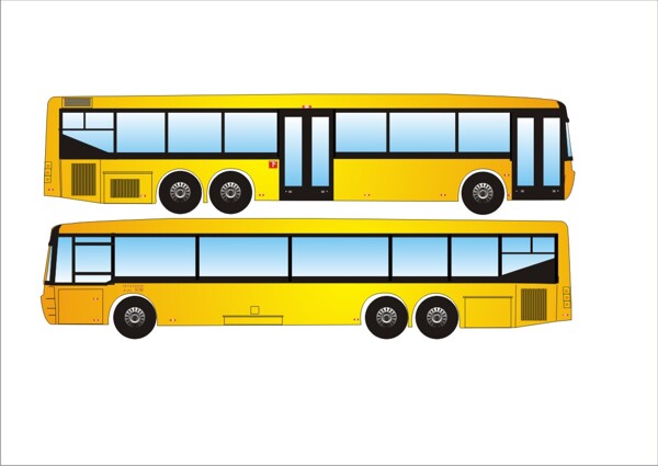 黄色公交车矢量素材CDR