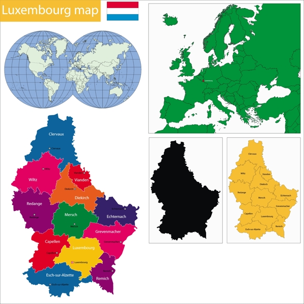 卢森堡国家地图