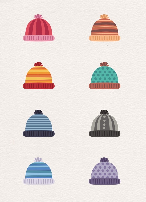 复古花纹毛线帽冬季配饰设计