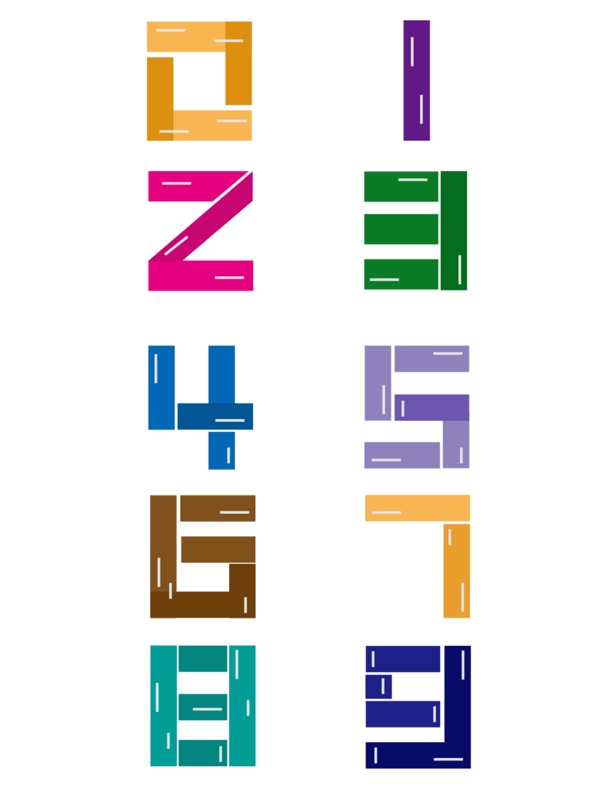 数字09创意艺术字体元素