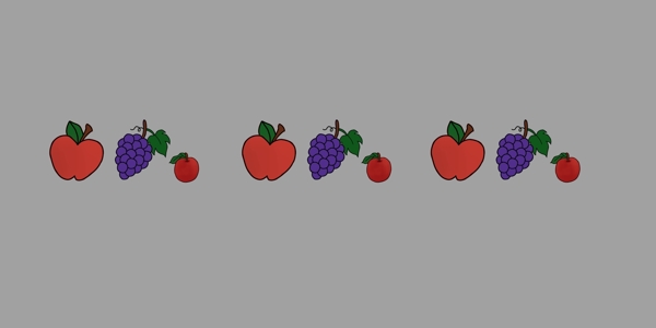 卡通水果分割线插画
