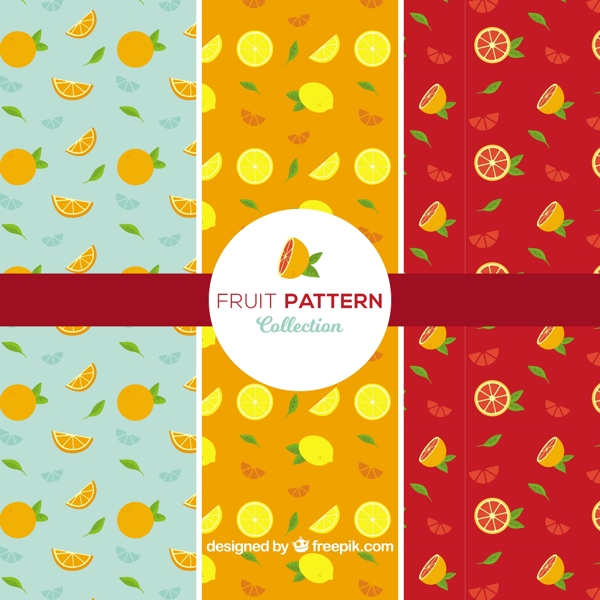 各种水果扁平风格装饰图案