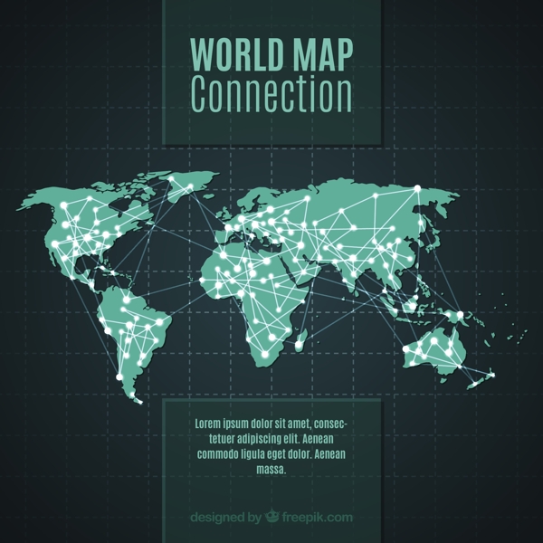 世界地图点线连接背景