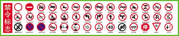 机动车禁令标志图片