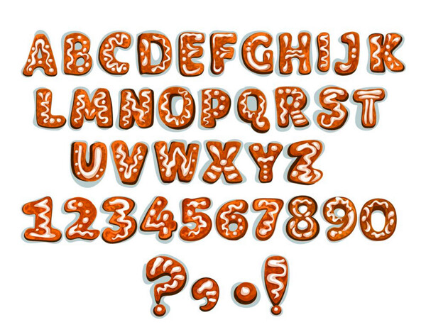 饼干字母字体图片