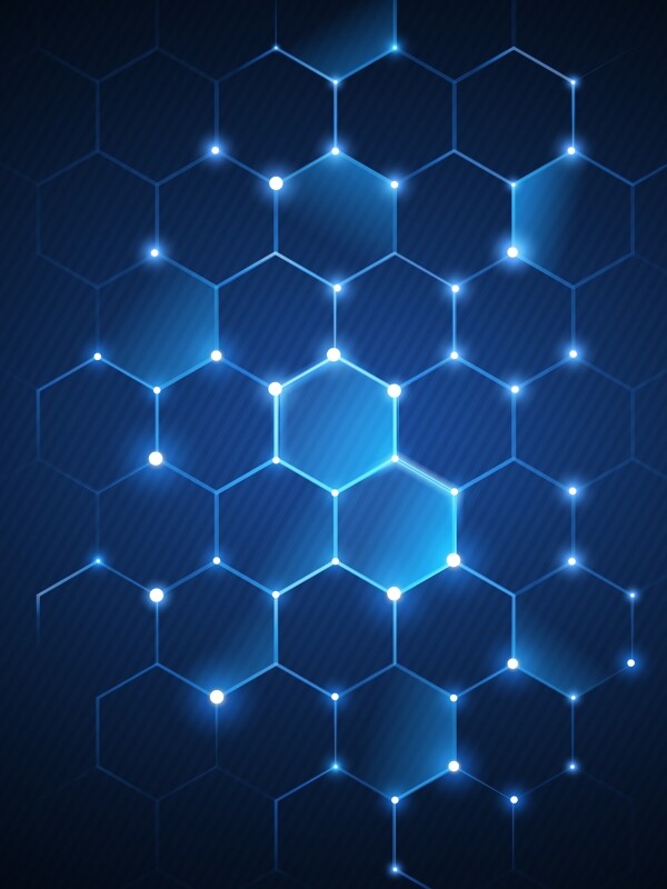 蓝色几何科技蜂窝状背景