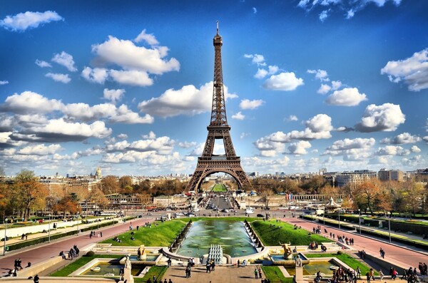 巴黎铁塔广场背景