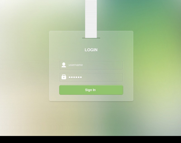 透明风格手机用户登录模块界面