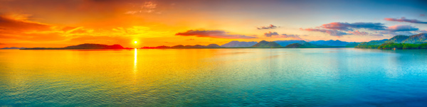 美丽大海夕阳景色图片