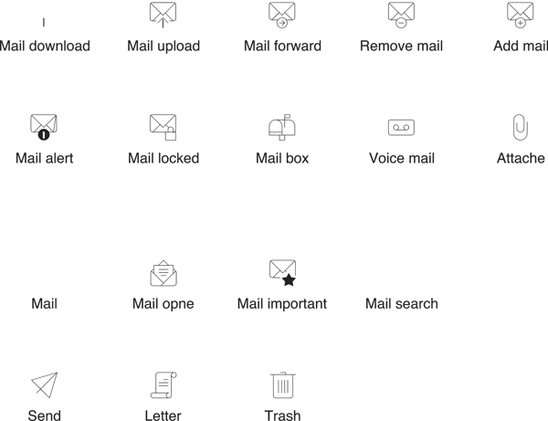 邮件邮箱线型矢量图标icon
