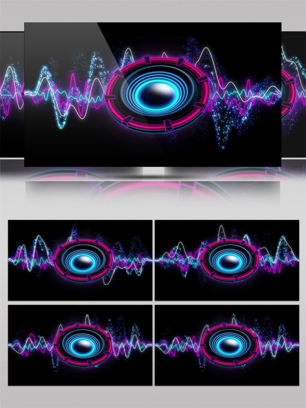 紫色动感音波视频素材