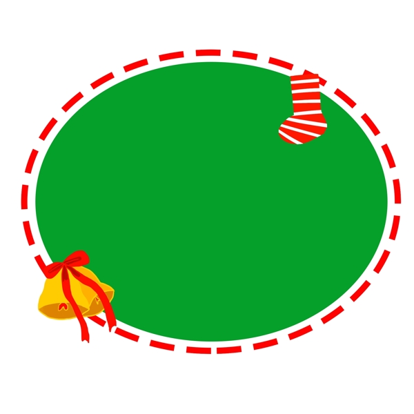 圣诞圣诞节圣诞夜铃铛袜子节日红绿色边框