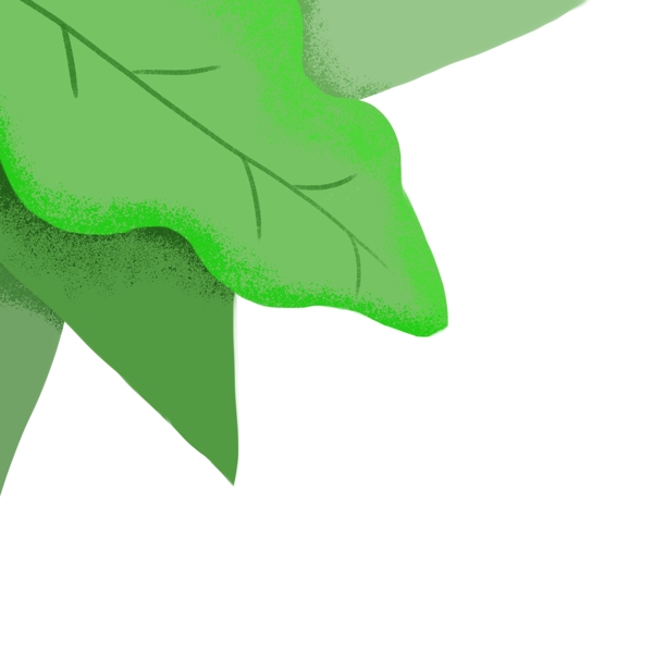 翠绿色卡通角落的手绘叶子