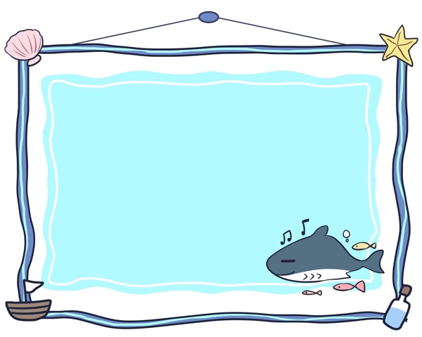 鲸鱼边框装饰插画
