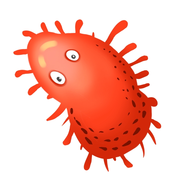 红色的细菌装饰插画
