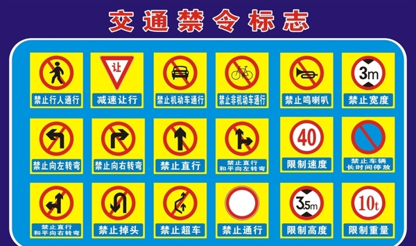 交通警告标志图片