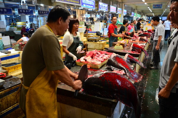 湛江海鲜市场写实图片